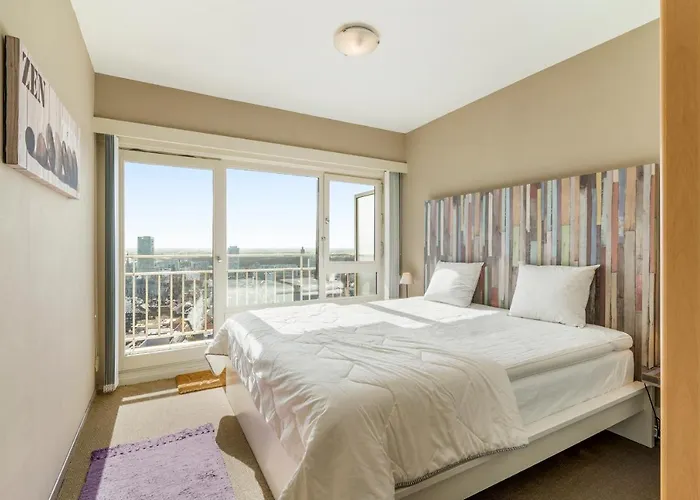 公寓 Skyline App 5p Met Prachtige Uitzichten & Terras 奥斯滕德